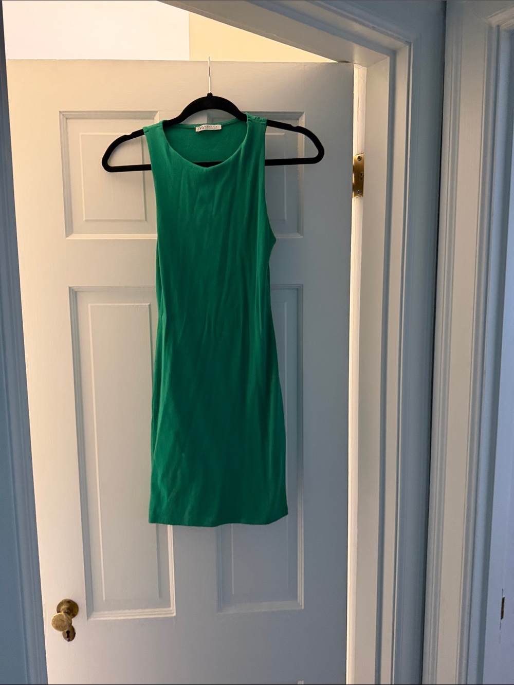 Zara Emerald Green Ribbed Tank Dress